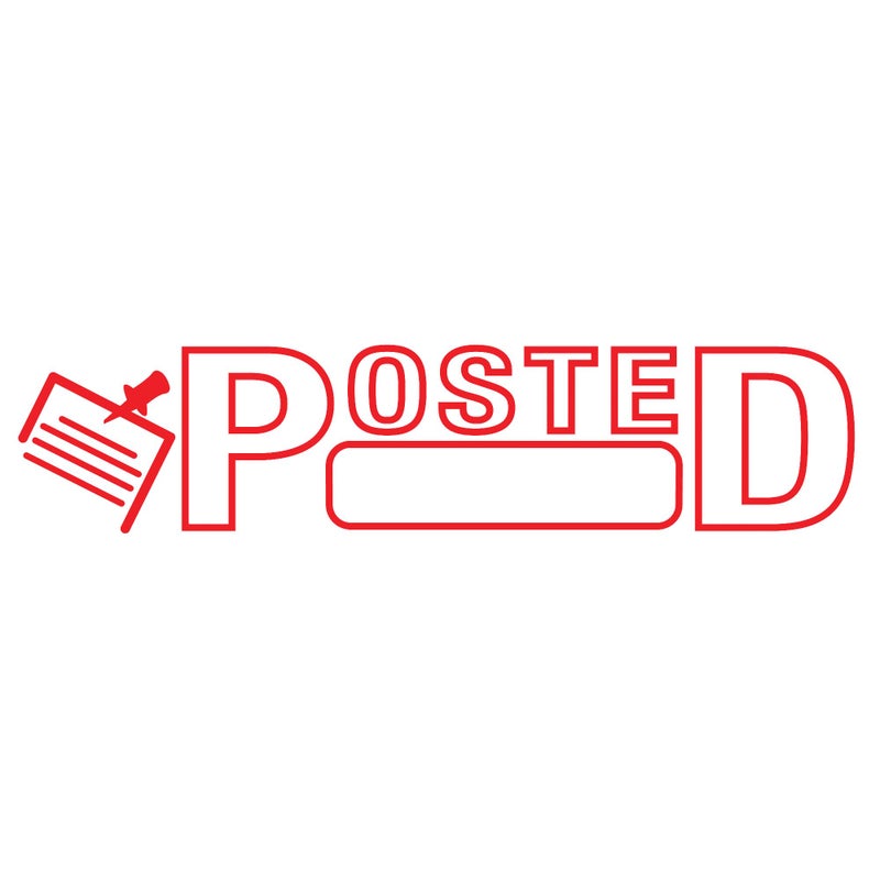 AccuStamp Accu-Stamp2Â® Pre-Ink Message Stamp, "Posted", Red - Image 2